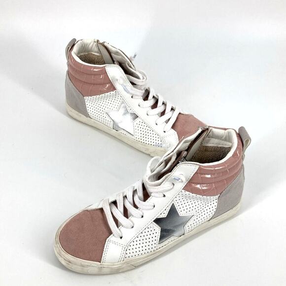 Vintage Havana Womens White Pink Lace Ups High Tops Sneakers Size 8 - Picture 3 of 15